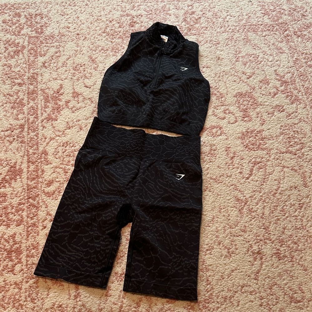 Gymshark Black Textured Workout Set